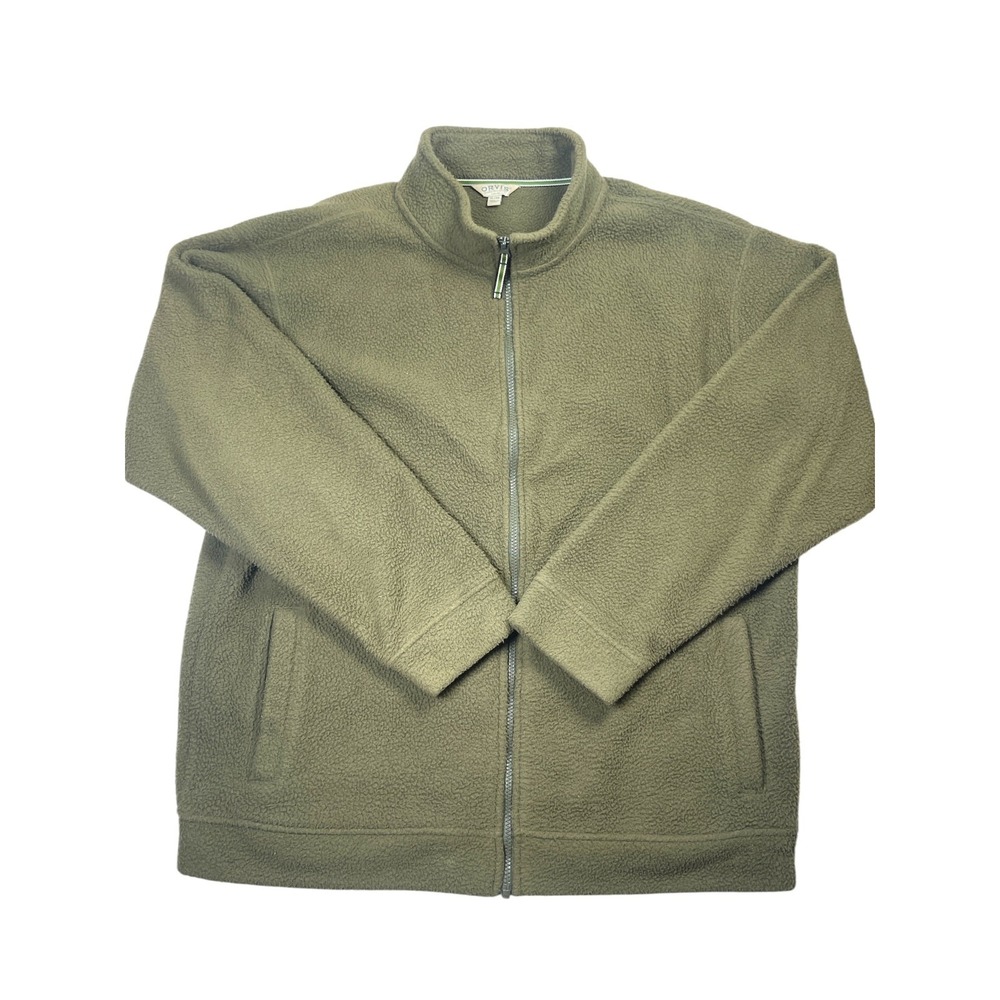 Orvis Classic Collection Men's XL Olive Green Full Zip Fleece Jacket